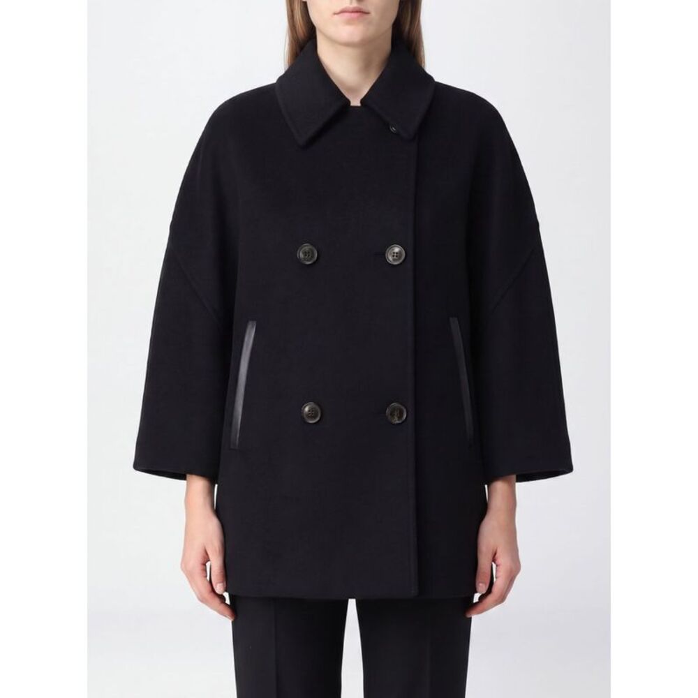Double-Breasted Knee-Length Cashmere Coat Max Mara With Dropped Shoulders